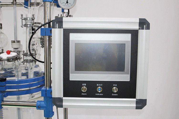 Pharmaceutical Industry Double Jacketed Glass Reactor , Lab Glass Reactor Safe