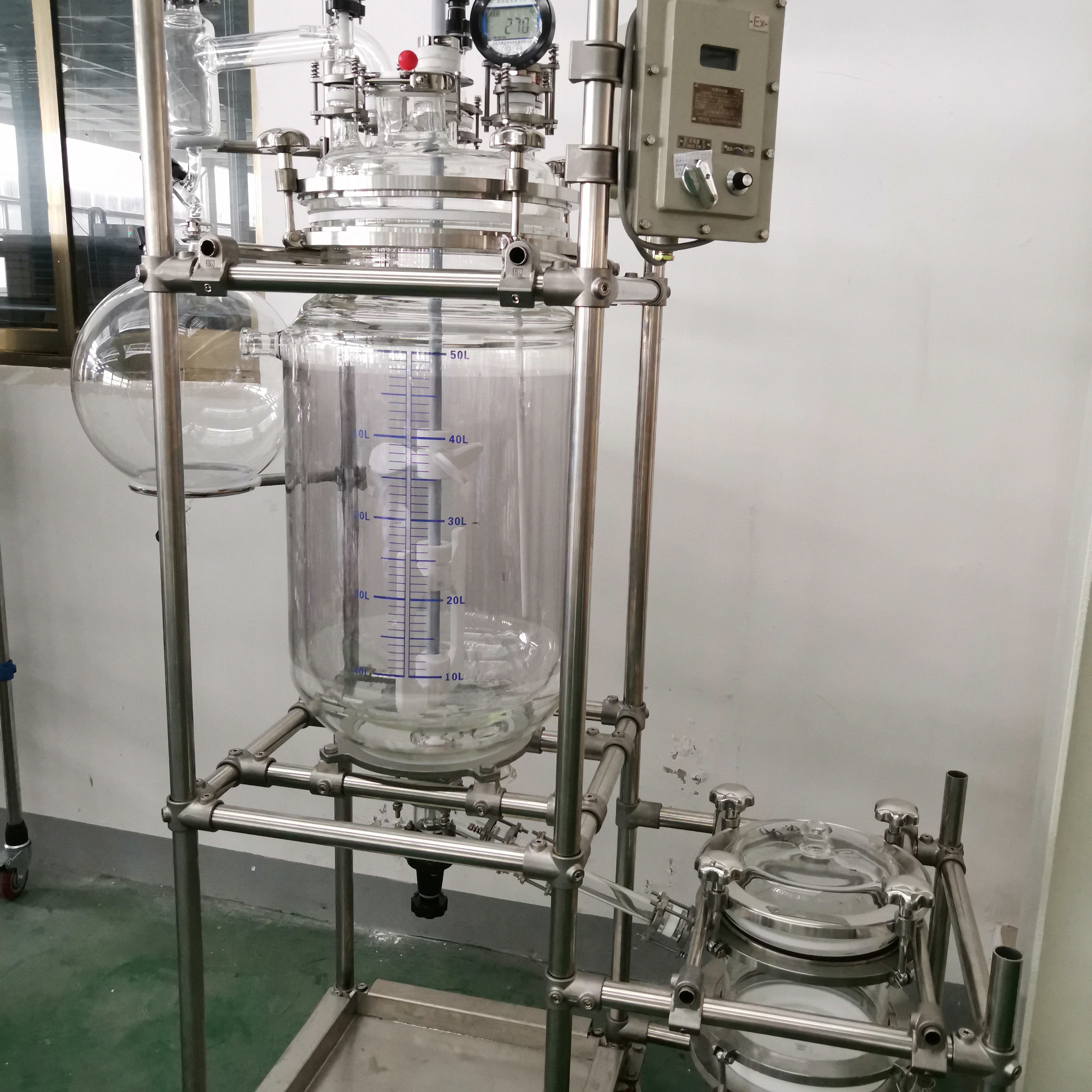 10L 20L 50L 100L 150L 200L Laboratory Chemical Reactor Jacketed Double Layer Glass Stirred Tank Reactor